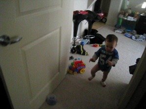 Ryan stands up from a sitting position for the first time
